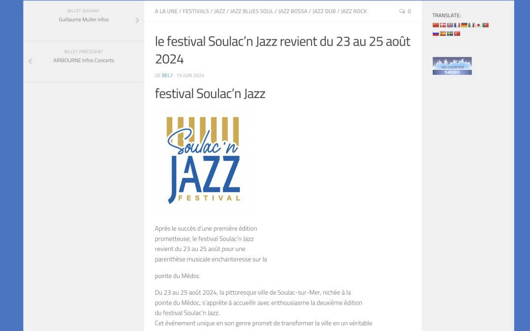 Le festival Soulac’n Jazz revient du 23 au 25 août 2024