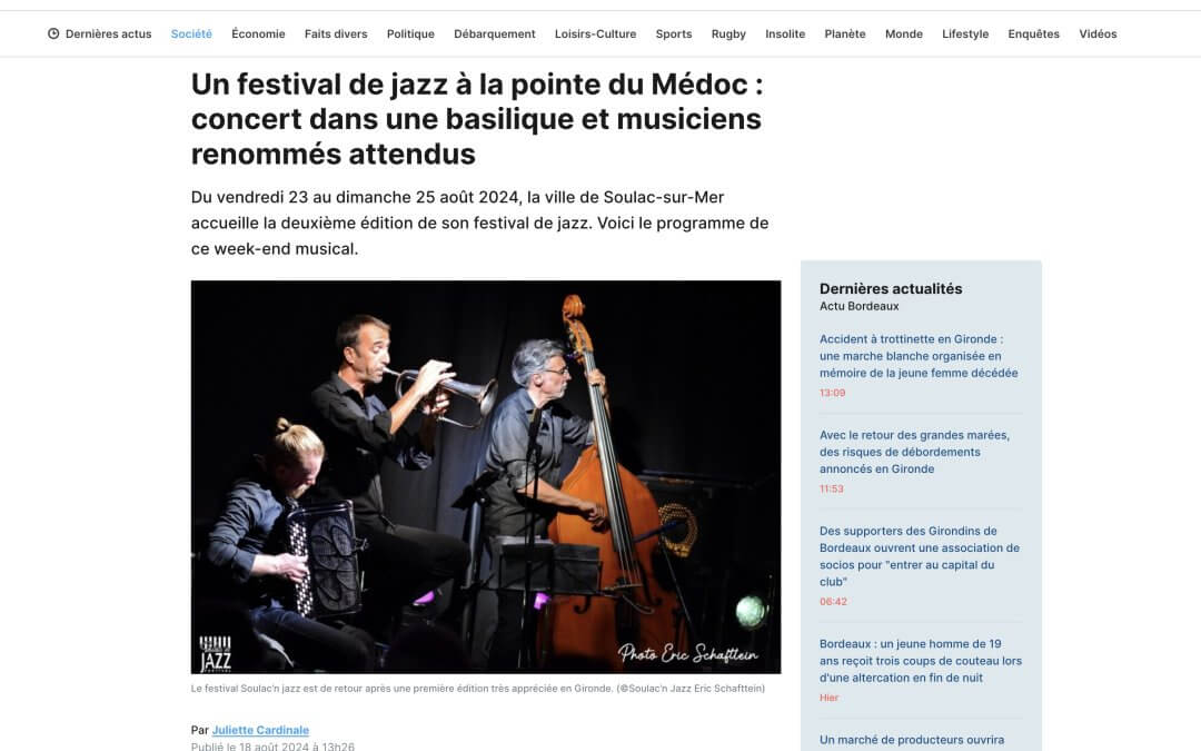 Un festival de jazz à la pointe du Médoc : concert dans une basilique et musiciens renommés attendus
