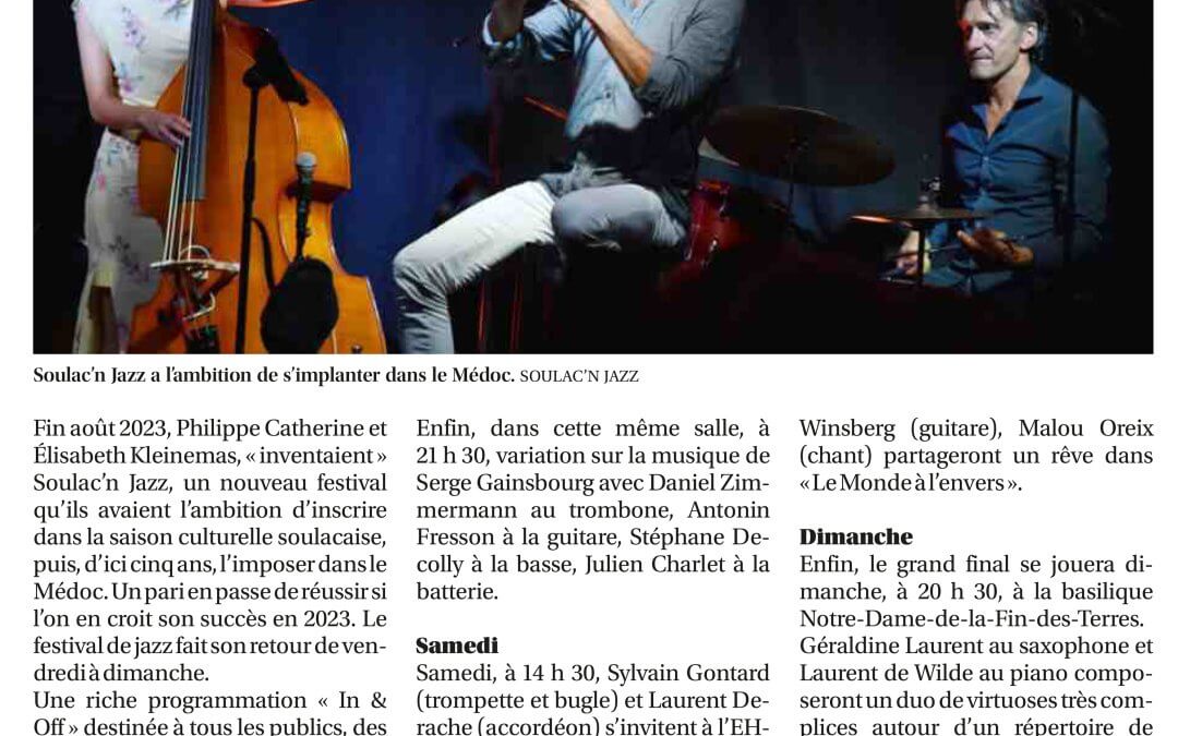 Le programme de la 2e édition de Soulac’n Jazz