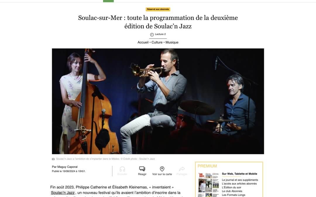 Soulac-sur-Mer : toute la programmation de la deuxième édition de Soulac’n Jazz