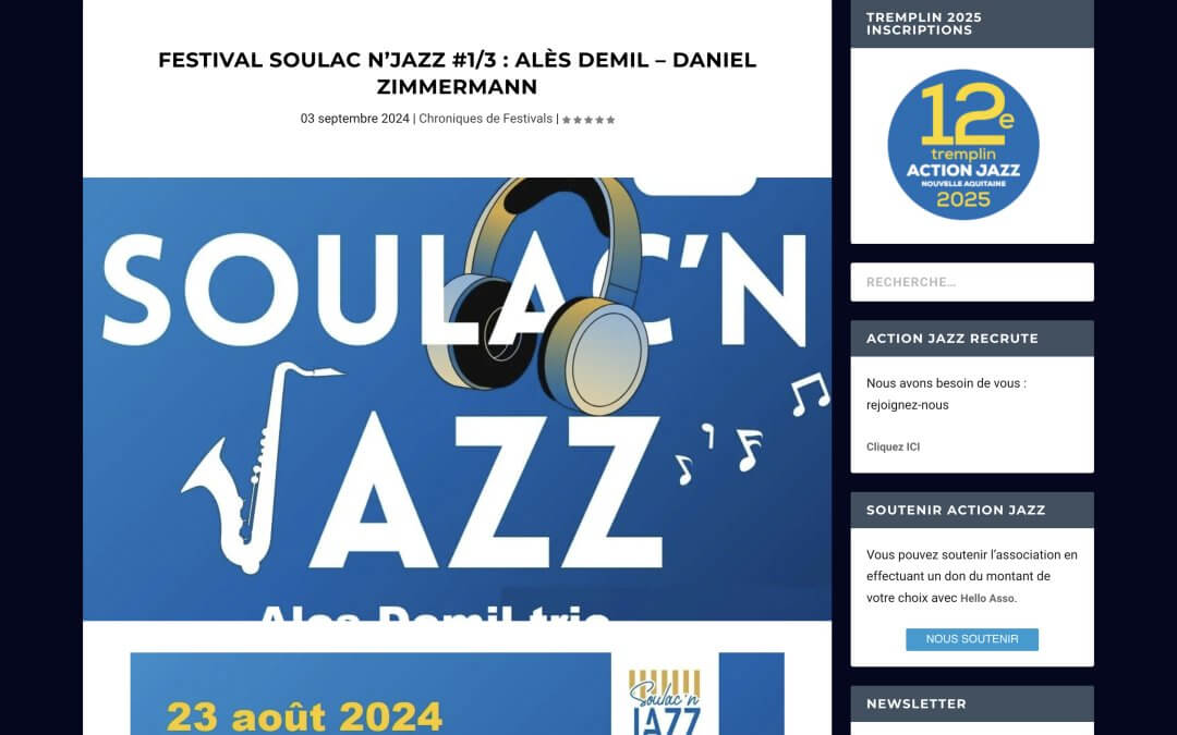 Festival Soulac’n Jazz #1/3 : Alès Demil – Daniel Zimmermann