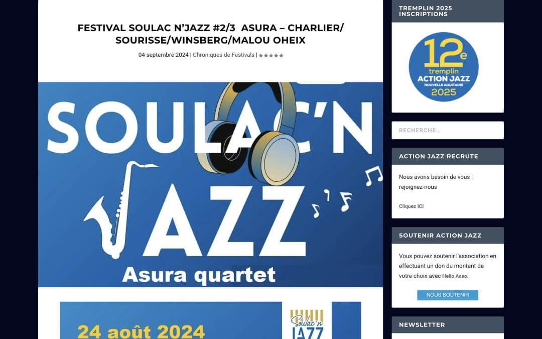 Festival Soulac’n Jazz #2/3  Asura – Charlier/Sourisse/Winsberg/Malou Oheix
