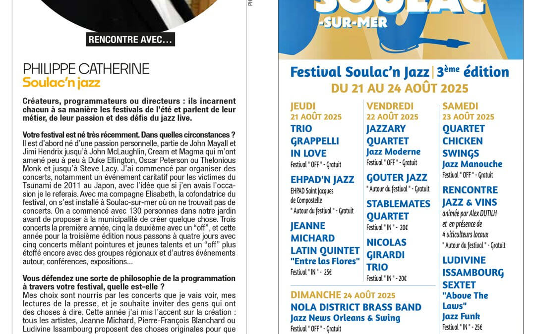 Rencontre avec Philippe CATHERINE – Soulac’n Jazz